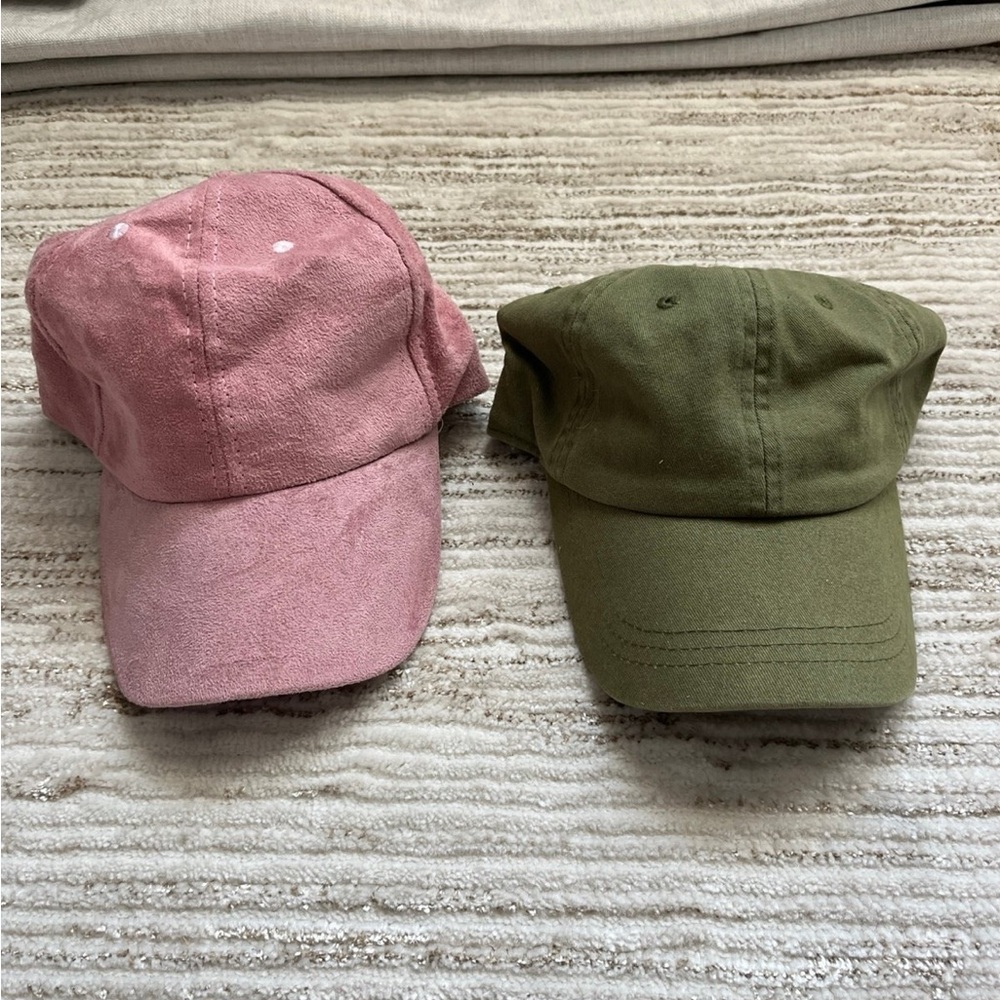 Kids Pink and Green Caps